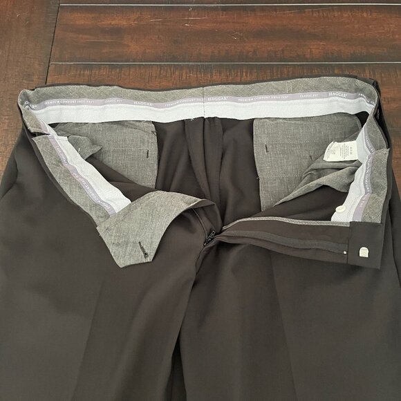 Haggar Stria Men's Flat Front Hidden Expandable Waistband Dress Pant Sz 40/29 - Picture 4 of 8